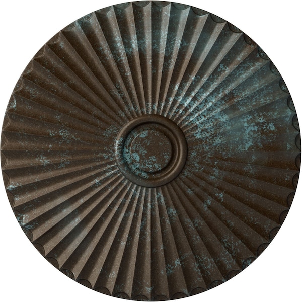 Ekena Millwork Shakuras Ceiling Medallion (For Canopies up to 5 1/2"), 29 1/2"OD x 2"P, Bronze Blue Patina CM30SHBBS - main